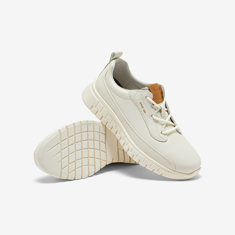 Bata休闲鞋女2024秋商场新款牛皮厚底透气通勤百搭运动鞋VLH28CM4