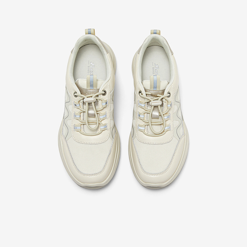 Bata休闲鞋女2024秋商场新款牛皮厚底透气通勤百搭运动鞋VLH51CM4