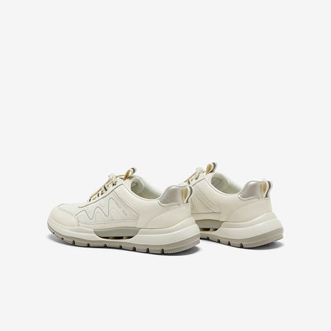 Bata休闲鞋女2024秋商场新款牛皮厚底透气通勤百搭运动鞋VLH51CM4