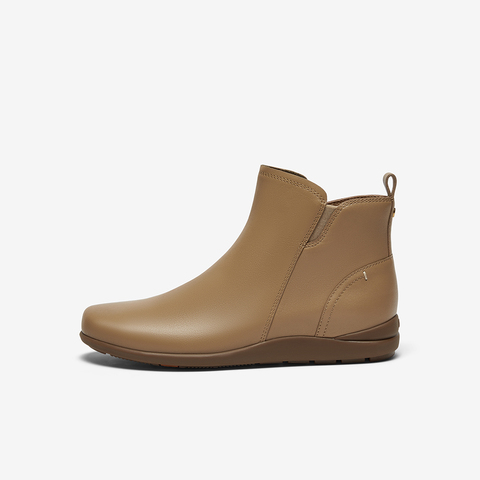 Bata时装靴女2024秋商场新款牛皮软底通勤百搭舒适短筒靴AWM47CD4