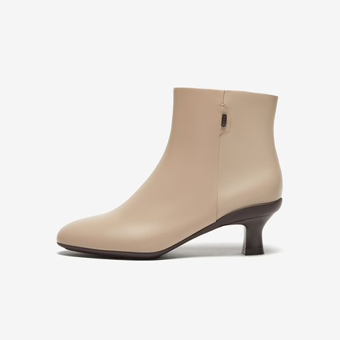 Bata时装靴女2024冬季商场新款羊皮软底通勤百搭短筒靴AIR50DD4