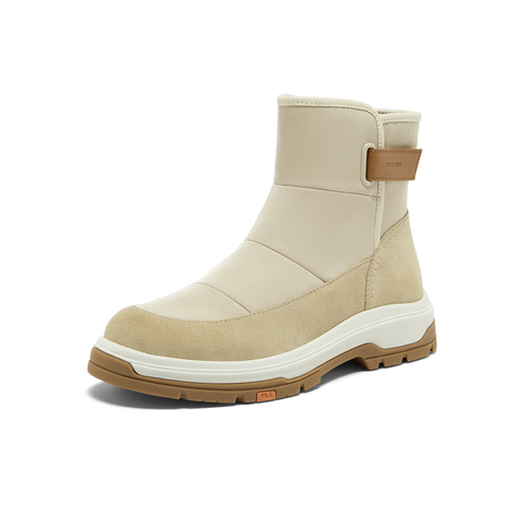 Bata休闲靴女2024冬季新款牛剖皮厚底休闲时尚户外短靴AWT44DD4