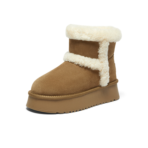 Bata雪地靴女2024冬季商场新款保暖厚底时尚百搭短靴A3002DD4