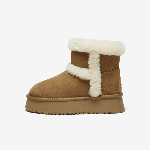 Bata雪地靴女2024冬季商场新款保暖厚底时尚百搭短靴A3002DD4