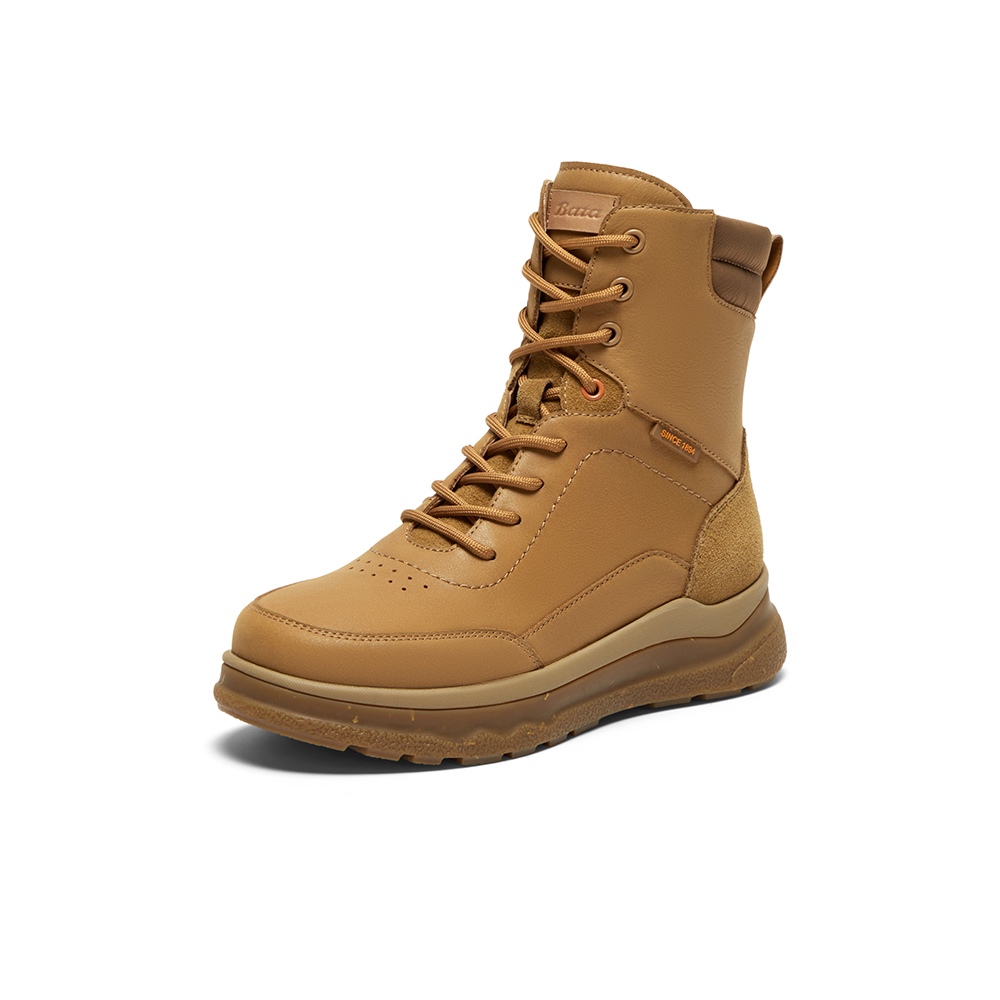 Bata休闲靴女2024冬季商场新款牛皮通勤百搭时尚时装靴AWO47DZ4