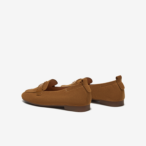 Bata乐福鞋女2025春商场新款英伦羊皮通勤粗跟软底一脚蹬AVL44AA5