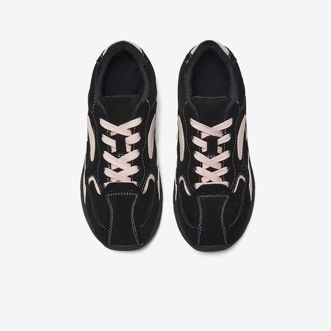 Bata休闲鞋女2025春季新款牛剖皮厚底通勤百搭运动鞋063R1AM5