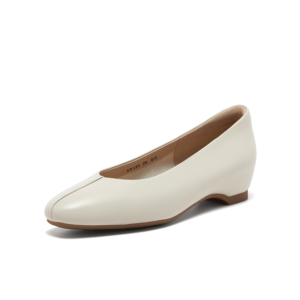 Bata浅口单鞋女2025春季商场新款羊皮软底通勤百搭单鞋AWZ08AQ5