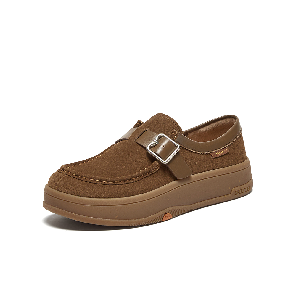 Bata袋鼠鞋女2025春商场新款百搭牛剖皮厚底百搭软底单鞋AGU26AM5