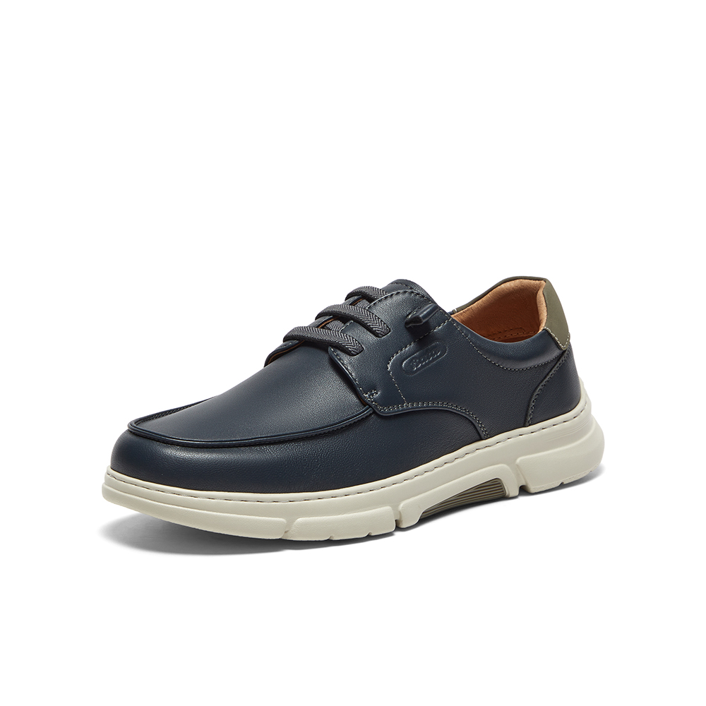 Bata休闲皮鞋男2025春季商场新款羊皮通勤舒适厚底皮鞋W9063AM5