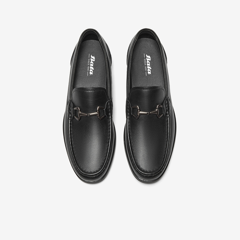 Bata商务鞋男2025春商场新款英伦羊皮通勤一脚蹬乐福鞋Z8392AM5