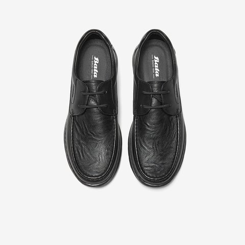 Bata休闲皮鞋男2025春商场新款厚底透气舒适羊皮通勤鞋79938AM5