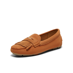 Bata乐福鞋女2025春商场新款英伦风牛剖皮通勤软底单AE266AA5