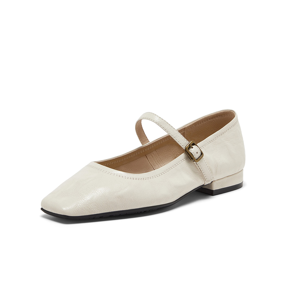 Bata浅口单鞋女2025春季新款复古羊皮优雅百搭淑女玛丽珍7091AAQ5
