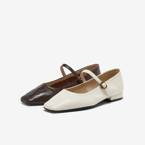 Bata浅口单鞋女2025春季新款复古羊皮优雅百搭淑女玛丽珍7091AAQ5