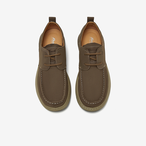 Bata商务休闲鞋男2025春季商场新款英伦风百搭牛皮工装鞋31101AM5