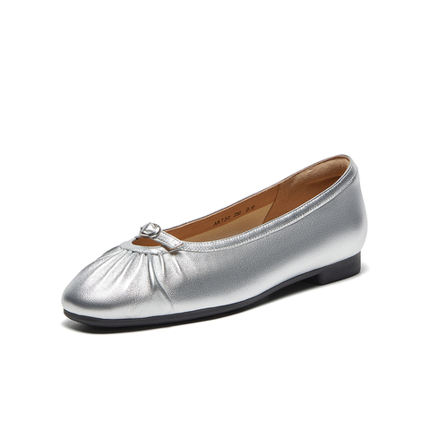 Bata浅口单鞋女2025春商场新款羊皮百搭软底通勤舒适单鞋ART32AQ5