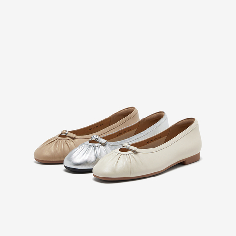 Bata浅口单鞋女2025春商场新款羊皮百搭软底通勤舒适单鞋ART32AQ5