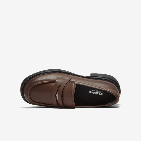 Bata乐福鞋女2025春商场新款学院英伦羊皮粗跟通勤单鞋AIZ01AA5