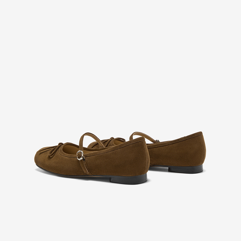 Bata玛丽珍女2025春季新款羊皮百搭通勤浅口芭蕾舞鞋25061AQ5