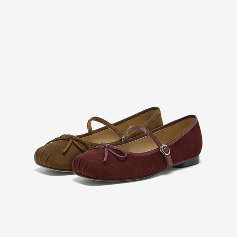 Bata玛丽珍女2025春季新款羊皮百搭通勤浅口芭蕾舞鞋25061AQ5