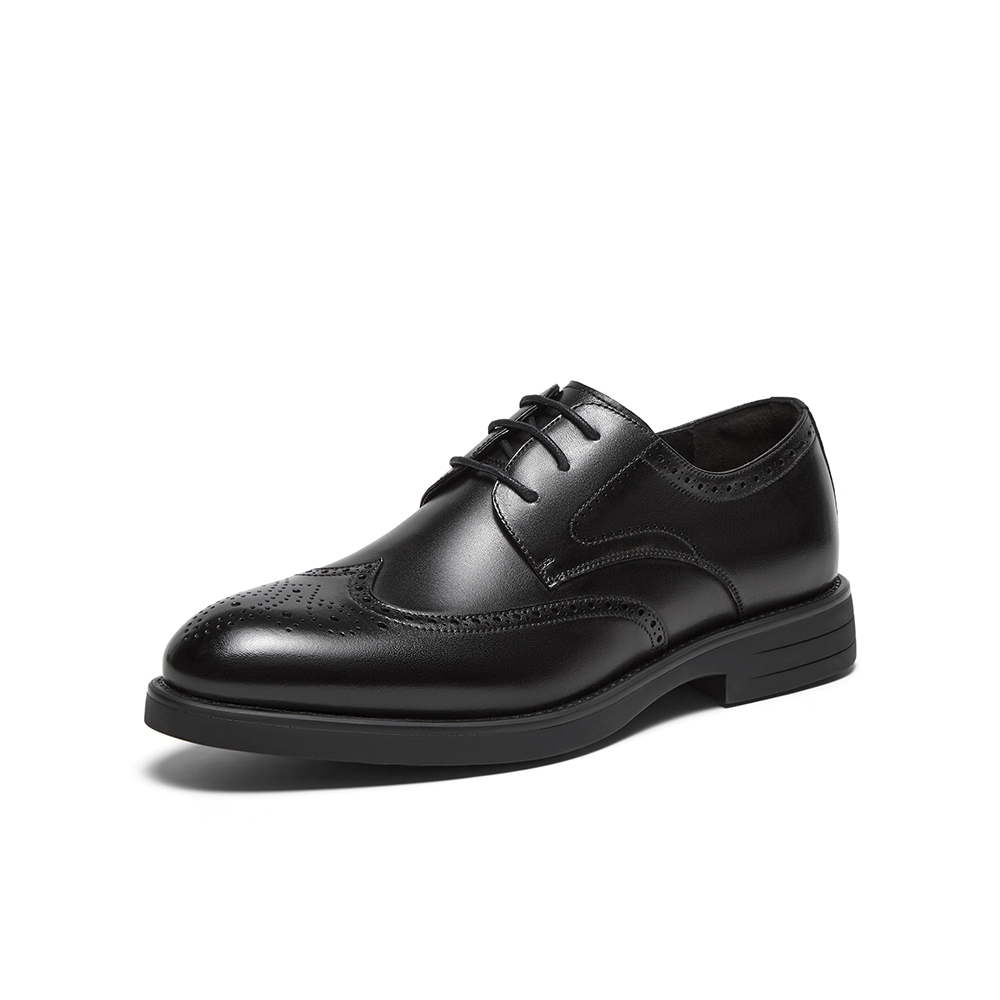 Bata商务正装鞋男2025春商场新款英伦牛皮透气德比通勤鞋9036PAM5