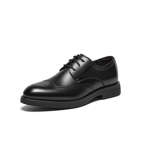 Bata商务正装鞋男2025春商场新款英伦牛皮透气德比通勤鞋9036PAM5