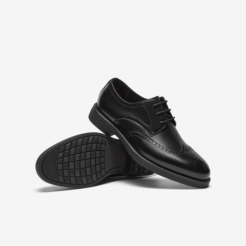 Bata商务正装鞋男2025春商场新款英伦牛皮透气德比通勤鞋9036PAM5