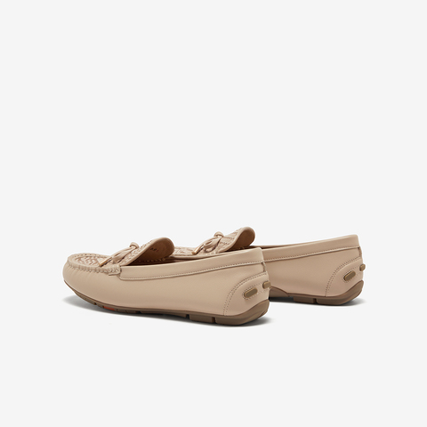 Bata乐福鞋女2025春季商场新款编织英伦风牛皮通勤一脚蹬AE264AA5