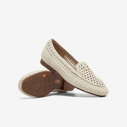 Bata乐福鞋女2025夏季商场新款编织英伦风牛皮通勤一脚蹬AVL23BA5