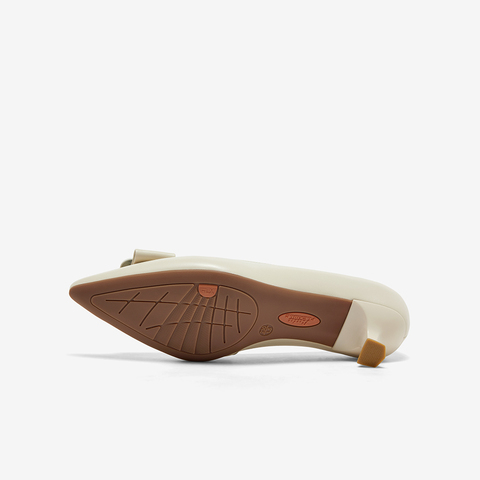 Bata浅口单鞋女2025春季新款羊皮优雅软底通勤高跟鞋25798AQ5