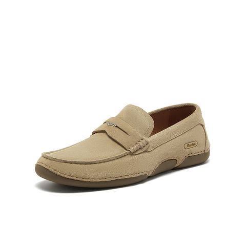 Bata乐福鞋男2025春季新款英伦牛剖皮商务通勤一脚蹬W8985AM5