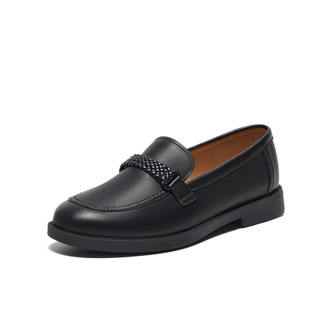 Bata乐福鞋女2025春季新款英伦羊皮通勤百搭软底一脚蹬AYA02AA5