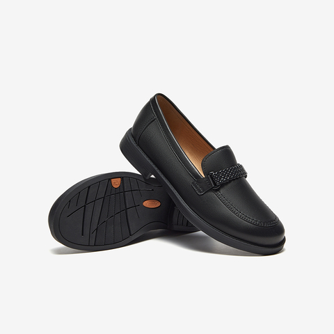 Bata乐福鞋女2025春季新款英伦羊皮通勤百搭软底一脚蹬AYA02AA5