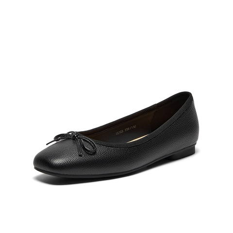 Bata浅口单鞋女2025春季新款羊皮通勤芭蕾舞百搭单鞋25123AQ5