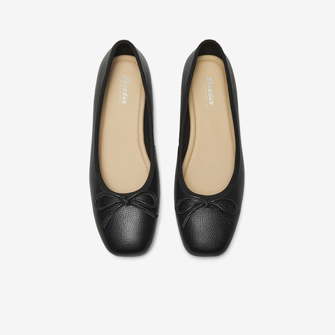 Bata浅口单鞋女2025春季新款羊皮通勤芭蕾舞百搭单鞋25123AQ5