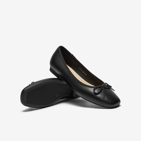 Bata浅口单鞋女2025春季新款羊皮通勤芭蕾舞百搭单鞋25123AQ5