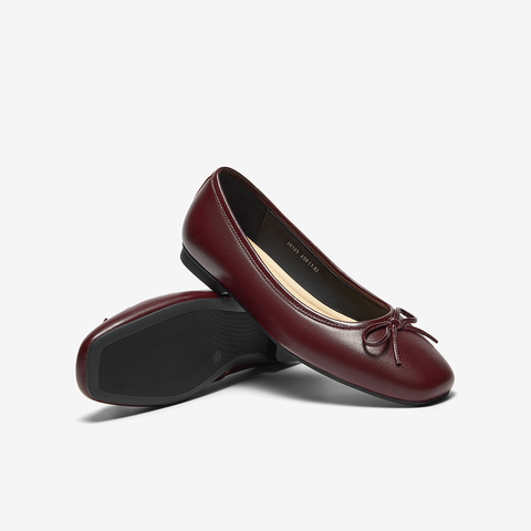 Bata浅口单鞋女2025春季新款羊皮通勤芭蕾舞百搭单鞋25123AQ5