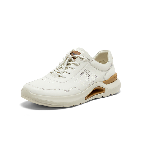 Bata休闲鞋男2025春商场新款牛皮厚底通勤透气百搭运动鞋EYX01AM5