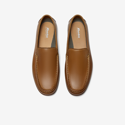 Bata乐福鞋男2025春商场新款通勤牛皮舒适一脚蹬懒人鞋A8S64AM5