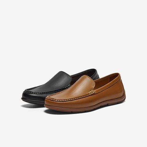 Bata乐福鞋男2025春商场新款通勤牛皮舒适一脚蹬懒人鞋A8S64AM5