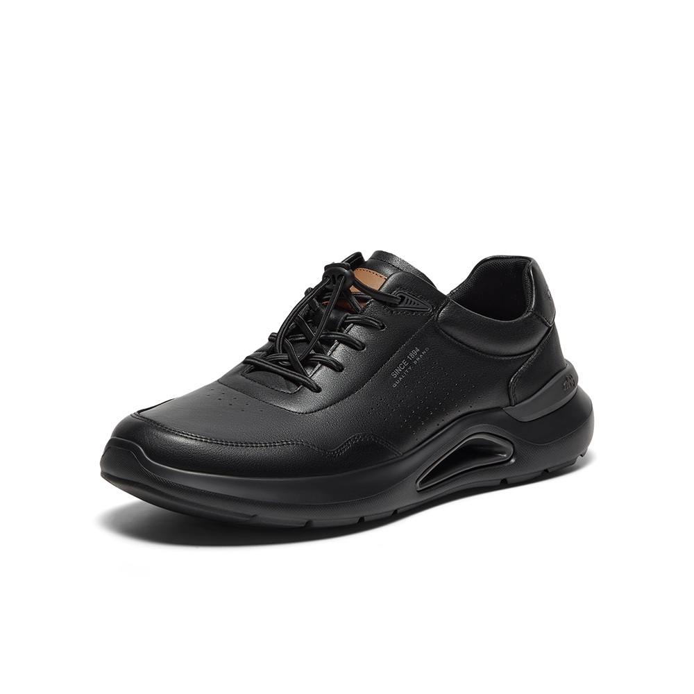 Bata休闲鞋男2025春商场新款牛皮厚底通勤透气百搭运动鞋EYX01AM5