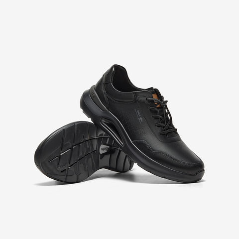 Bata休闲鞋男2025春商场新款牛皮厚底通勤透气百搭运动鞋EYX01AM5