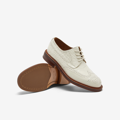 Bata英伦布洛克女2025春商场新款牛皮单鞋RED LABEL红标15511AM5