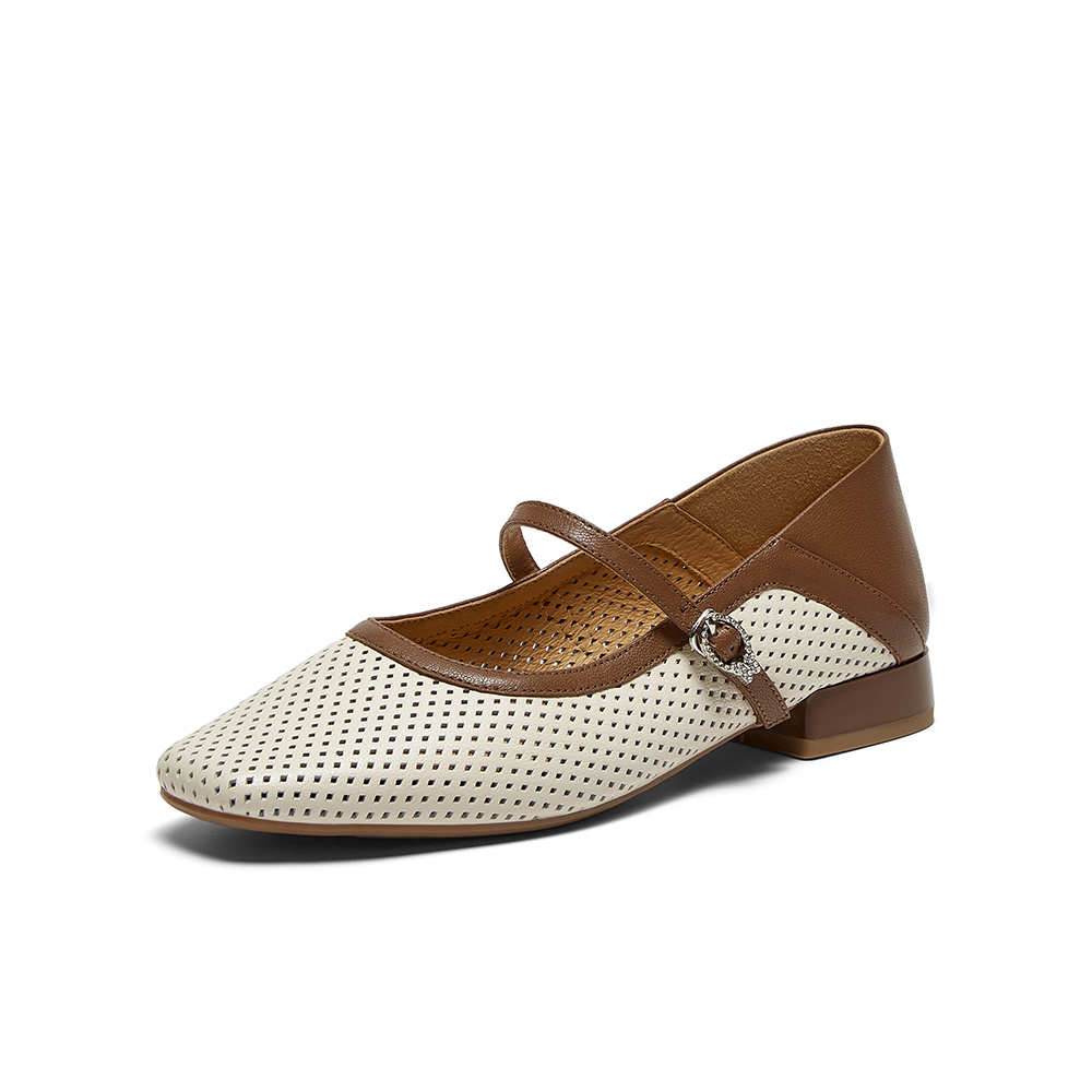 Bata洞洞玛丽珍2025夏季新款镂空透气百搭浅口女单鞋33372BQ5