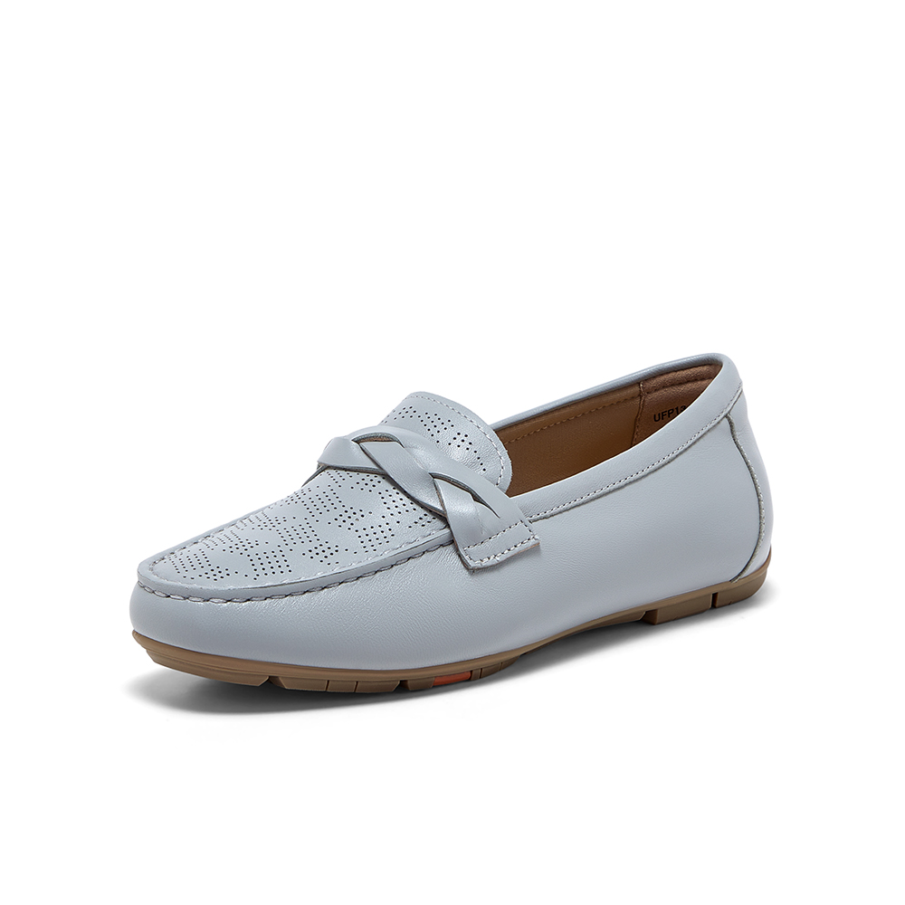 Bata乐福鞋女2025夏季商场新款复古英伦风羊皮软底一脚蹬UFP13BA5