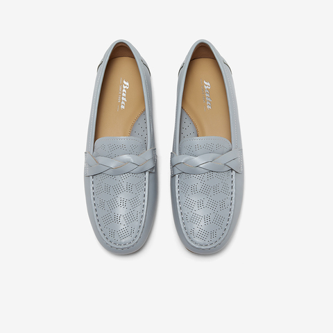 Bata乐福鞋女2025夏季商场新款复古英伦风羊皮软底一脚蹬UFP13BA5