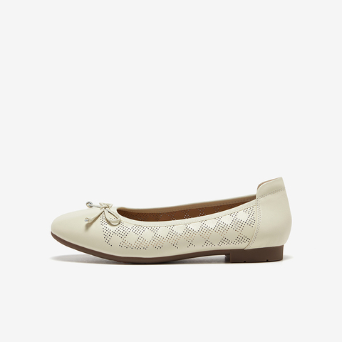 Bata浅口单鞋女2025夏季商场新款通勤蝴蝶结软底奶奶鞋UNL11BQ5