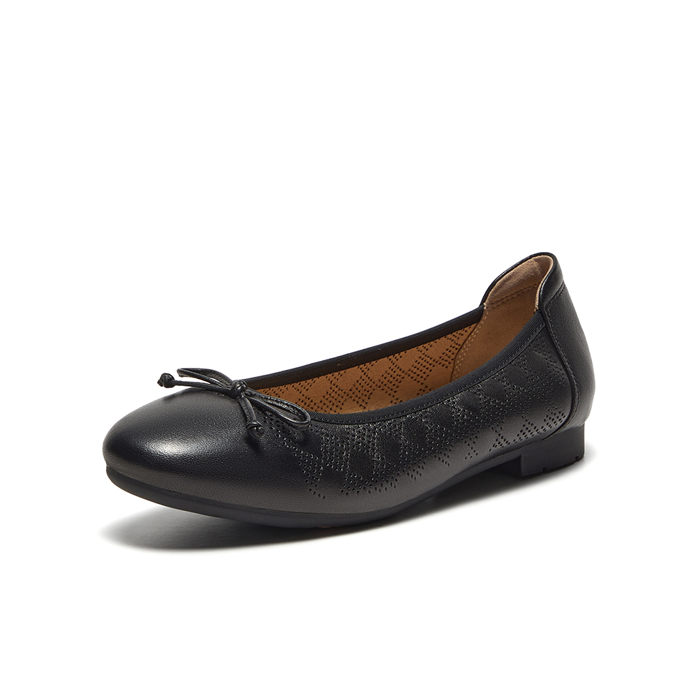 Bata浅口单鞋女2025夏季商场新款通勤蝴蝶结软底奶奶鞋UNL11BQ5