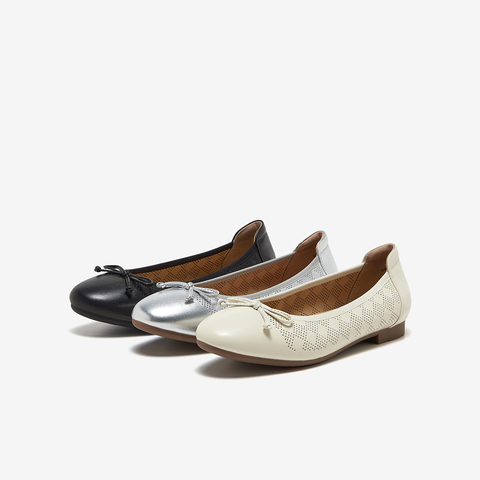 Bata浅口单鞋女2025夏季商场新款通勤蝴蝶结软底奶奶鞋UNL11BQ5